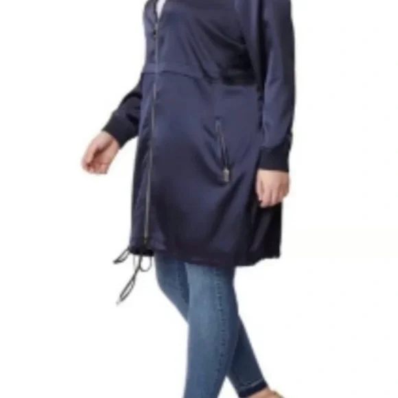 Rebel Wilson X ageless satin drawstring 2way zipper bomber jacket - Picture 4 of 7